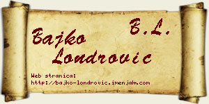 Bajko Londrović vizit kartica